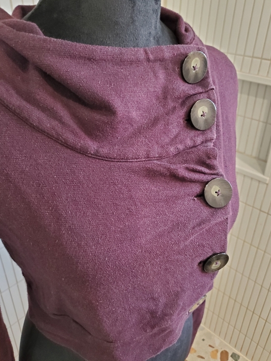 Nomads Hemp Wear Sweaters - Nomads Hemp Wear Womens Cropped Phenomenon Hoodie Jacket Plum Purple Size Small